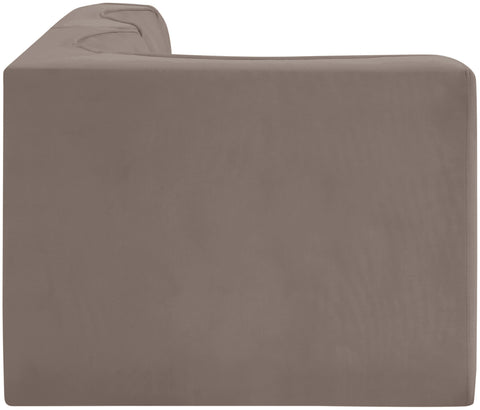 Talia Taupe Velvet Performance Fabric Upholstered Sectional, 3-Piece