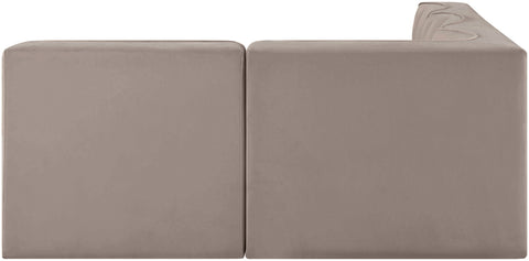 Talia Taupe Velvet Performance Fabric Upholstered Sectional, 4-Piece