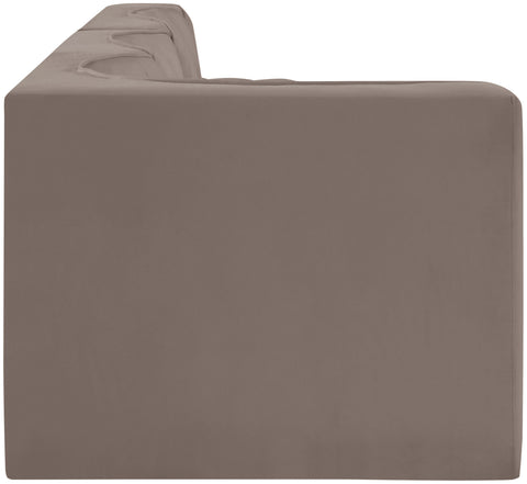 Talia Taupe Velvet Performance Fabric Upholstered Sectional, 4-Piece (Style 4)