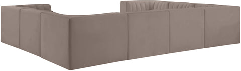 Talia Taupe Velvet Performance Fabric Upholstered Sectional