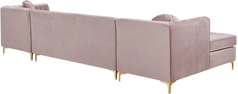 Hautely Pink Velvet 3pc. Sectional Sectional