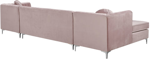 Hautely Pink Velvet 3pc. Sectional Sectional