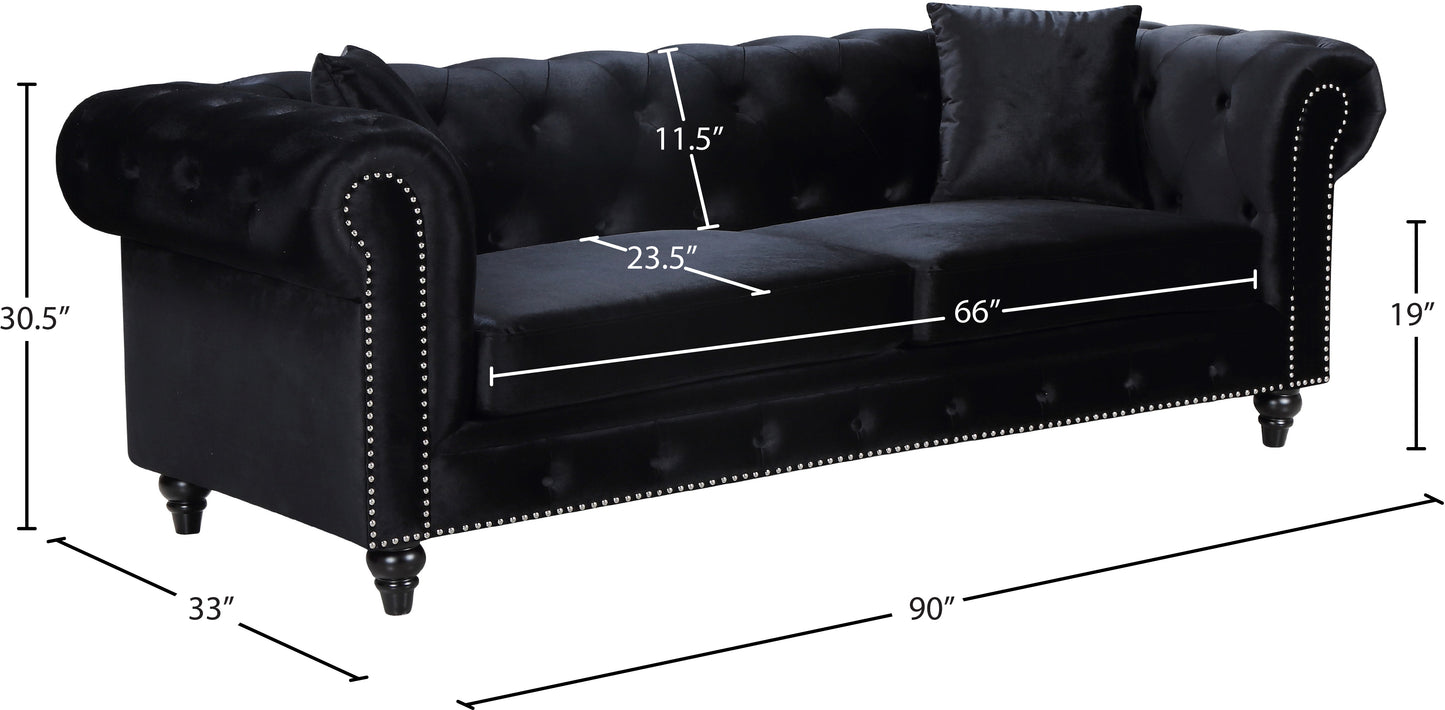 blake black velvet sofa s