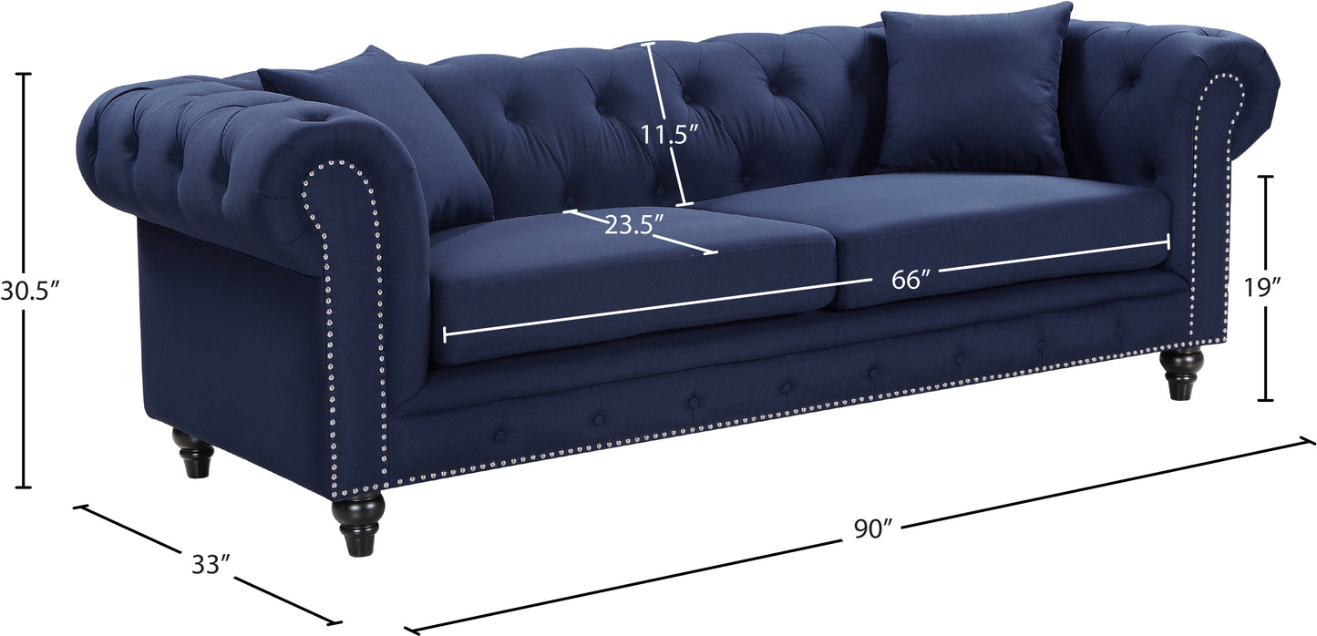 blake navy linen textured sofa s