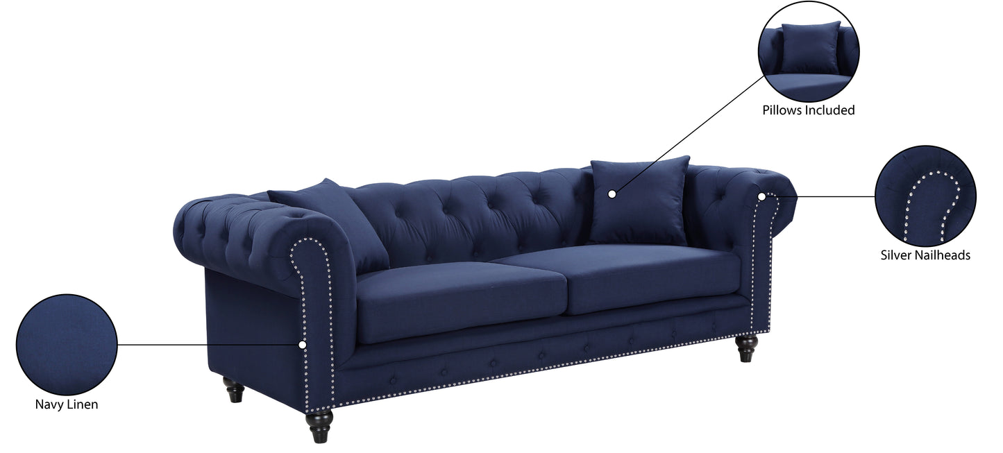 blake navy linen textured sofa s