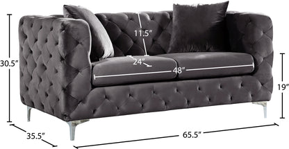 Wayne Grey Velvet Loveseat L