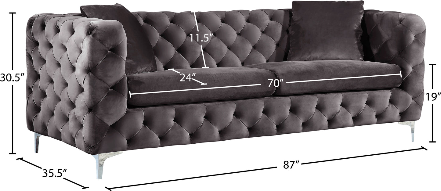 wayne grey velvet sofa s