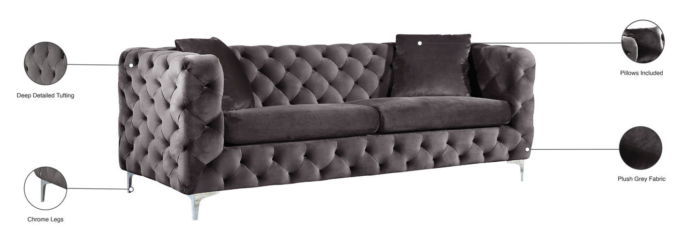 wayne grey velvet sofa s