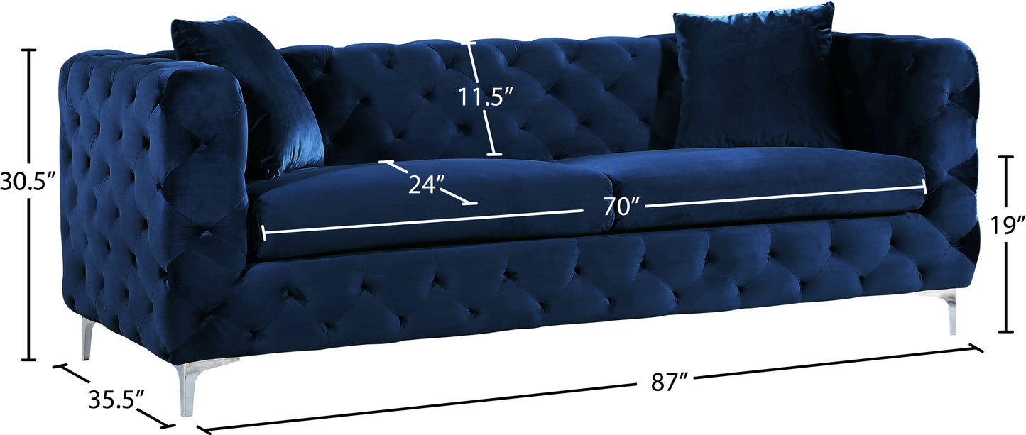 wayne navy velvet sofa s