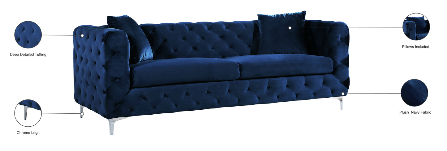 wayne navy velvet sofa s