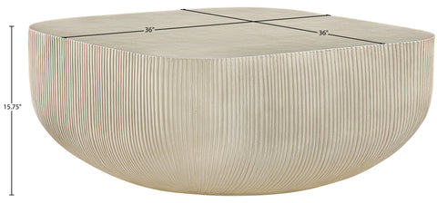 Veda Beige Concrete Indoor/Outdoor Coffee Table, 1 Piece