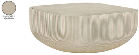 Veda Beige Concrete Indoor/Outdoor Coffee Table, 1 Piece