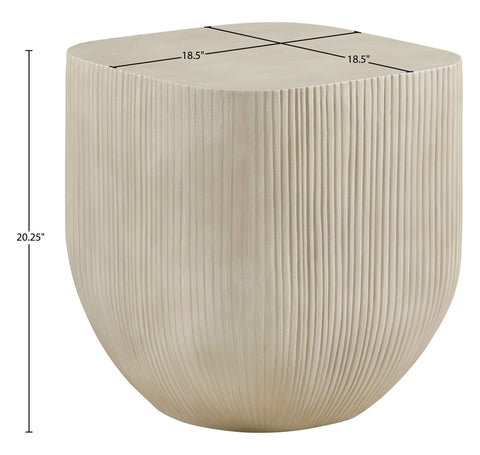 Veda Beige Concrete Indoor/Outdoor End Table, 1 Piece (Style 2)