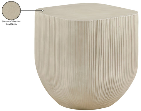 Veda Beige Concrete Indoor/Outdoor End Table, 1 Piece (Style 2)