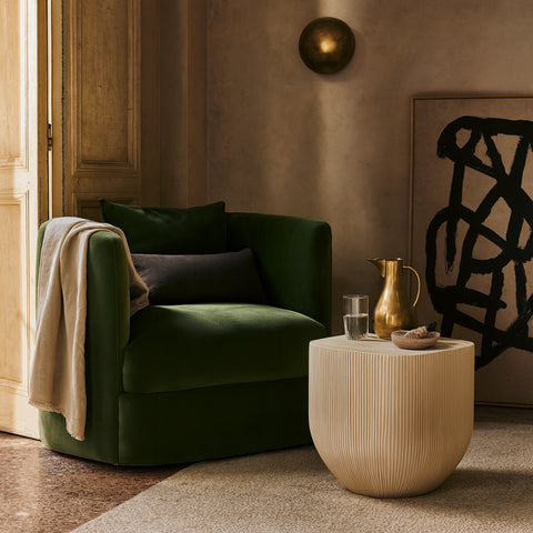 Veda Beige Concrete Indoor/Outdoor End Table, 1 Piece (Style 2)
