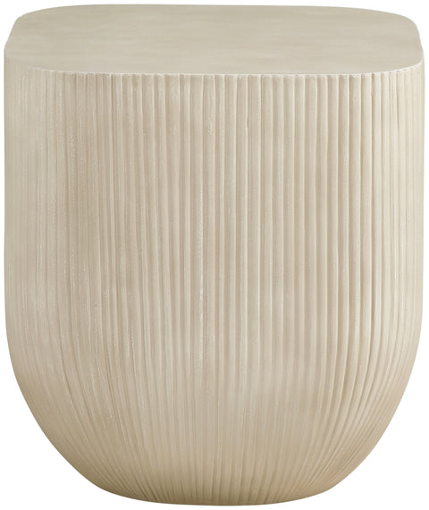 Veda Beige Concrete Indoor/Outdoor End Table, 1 Piece (Style 2)