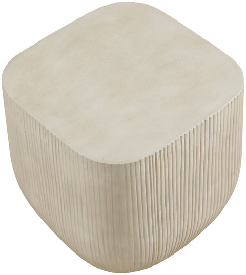 Veda Beige Concrete Indoor/Outdoor End Table, 1 Piece (Style 2)