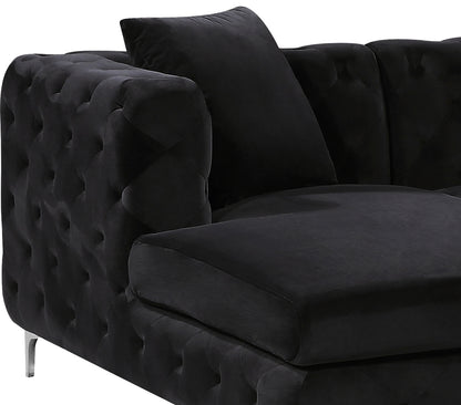 Pippa Black Velvet 3pc. Sectional Sectional