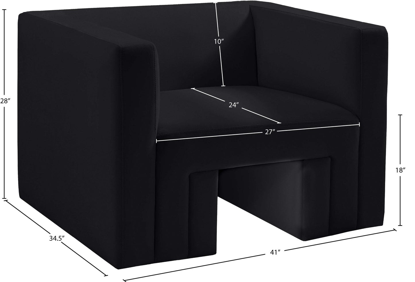 woodford black velvet chair c