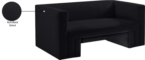 Woodford Black Velvet Loveseat L
