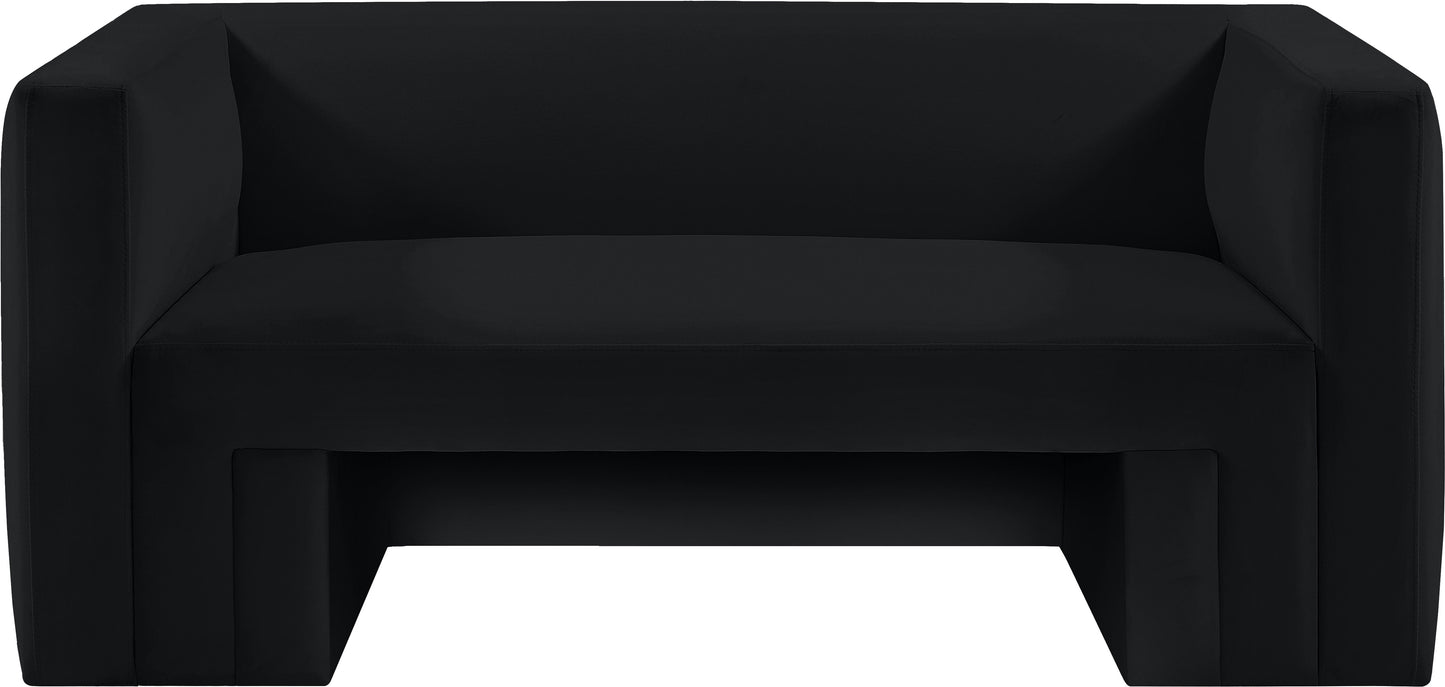 woodford black velvet loveseat l