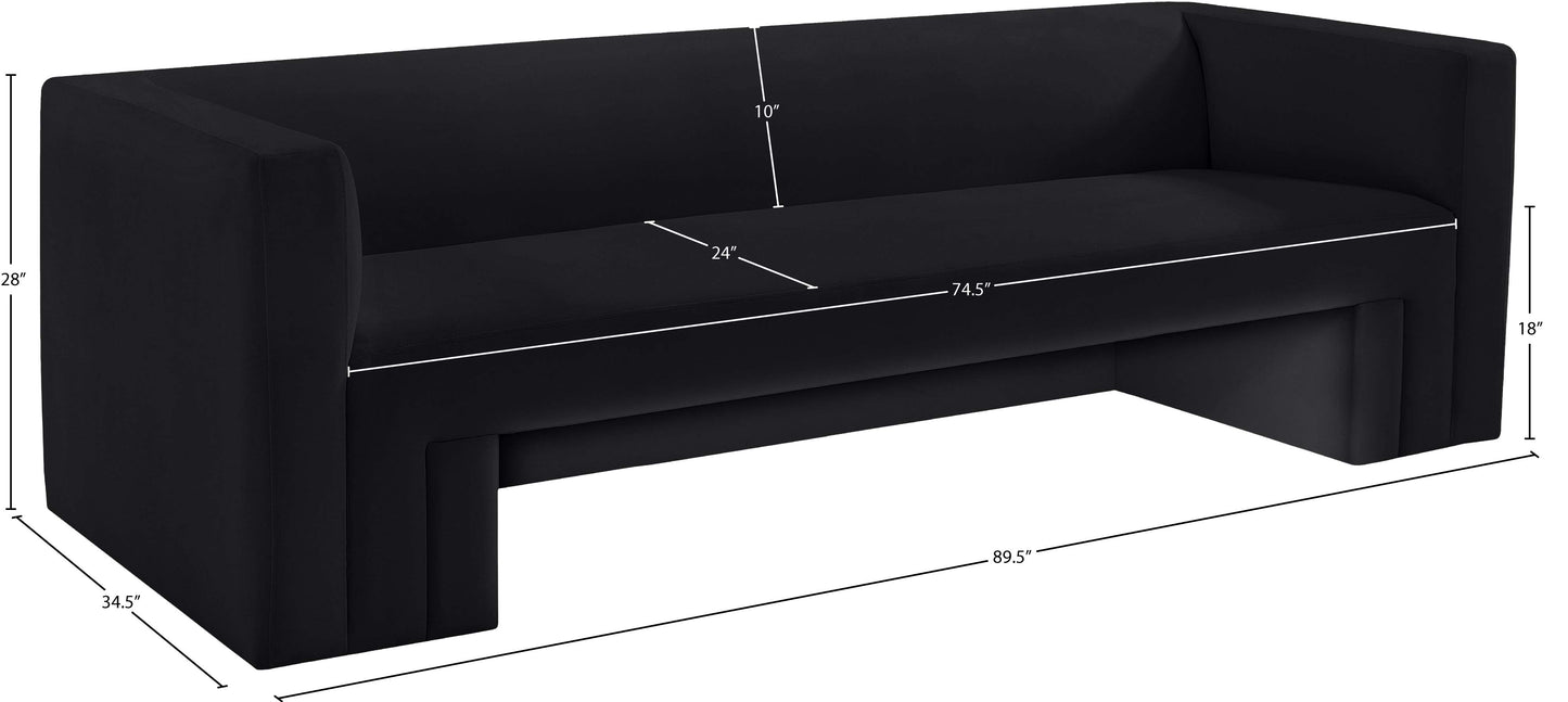 woodford black velvet sofa s