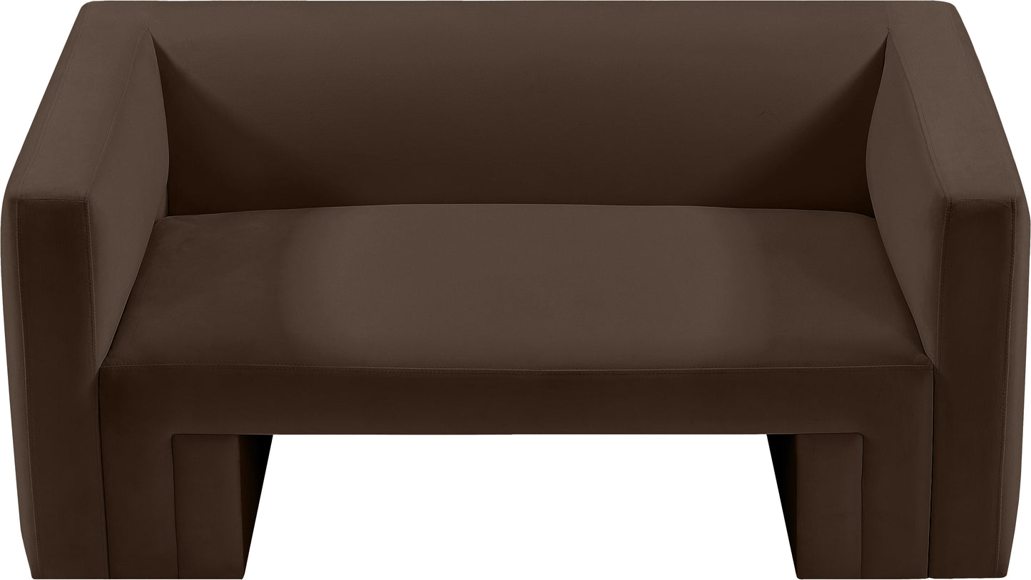 woodford brown velvet loveseat l