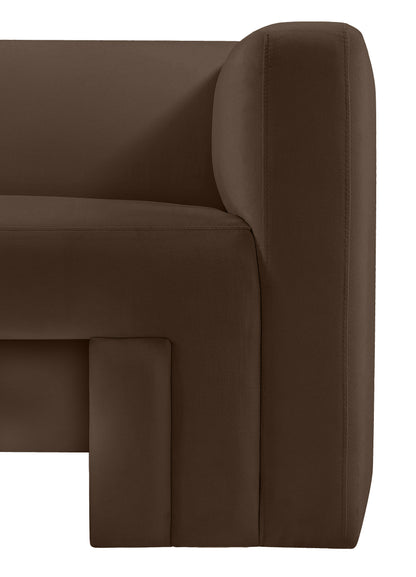 Woodford Brown Velvet Loveseat L