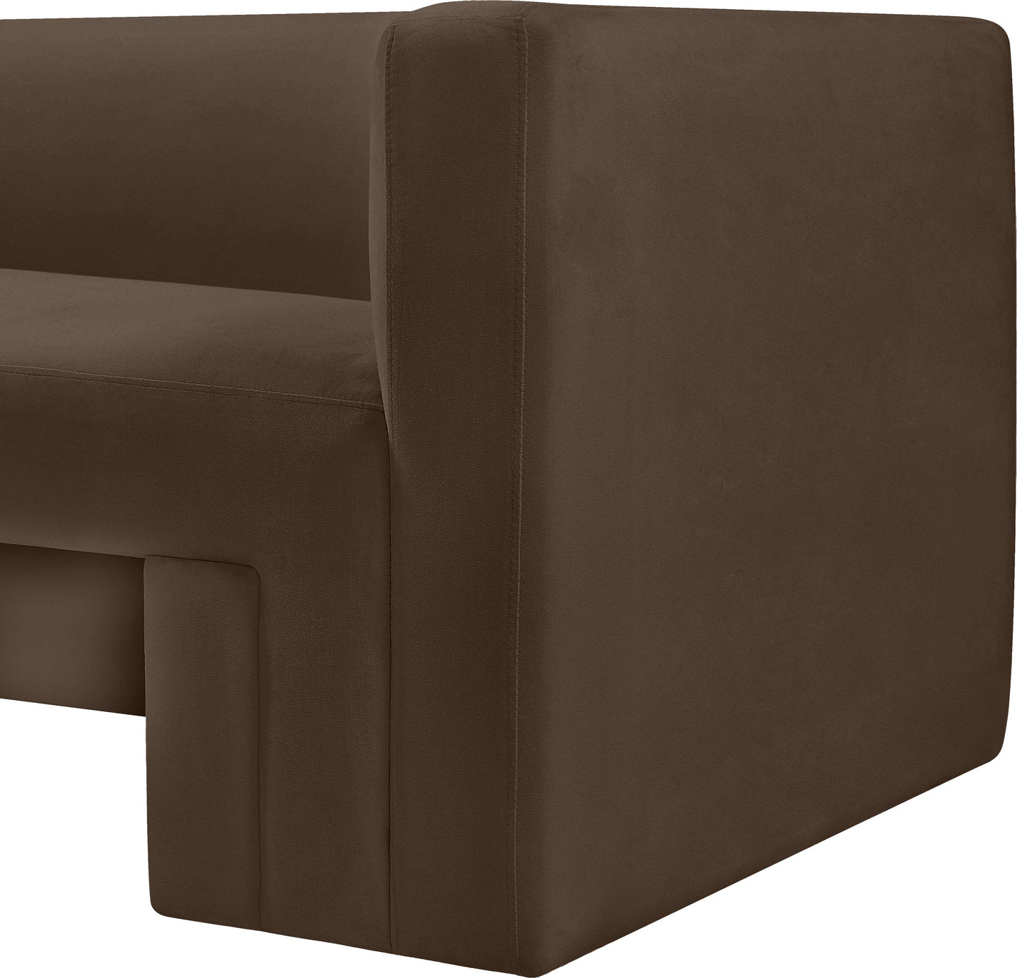 woodford brown velvet loveseat l