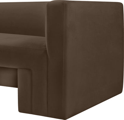 Woodford Brown Velvet Loveseat L