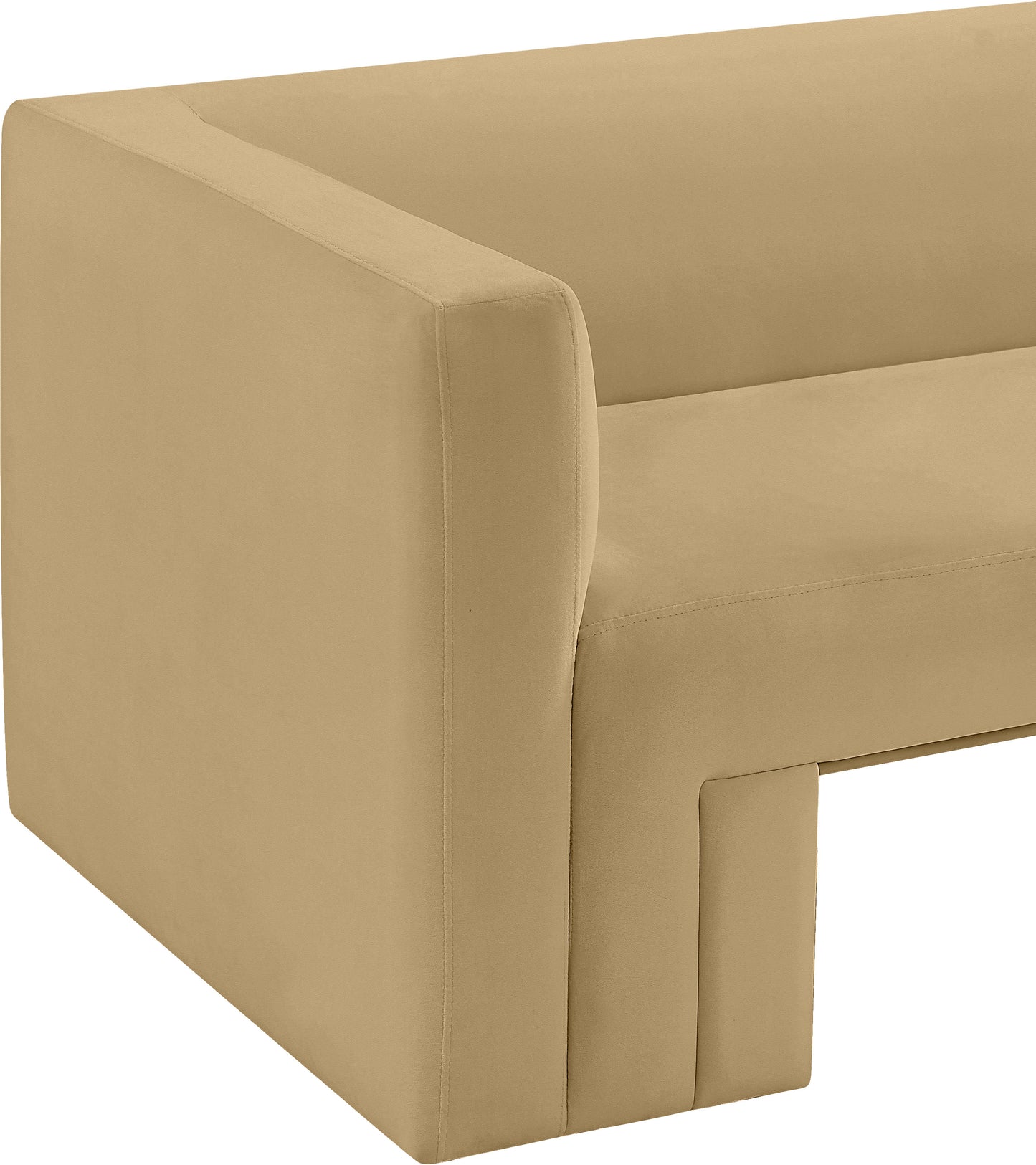 woodford camel velvet loveseat l