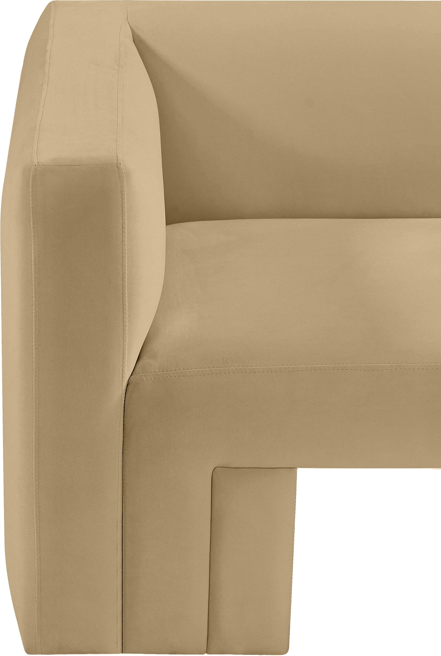 woodford camel velvet loveseat l