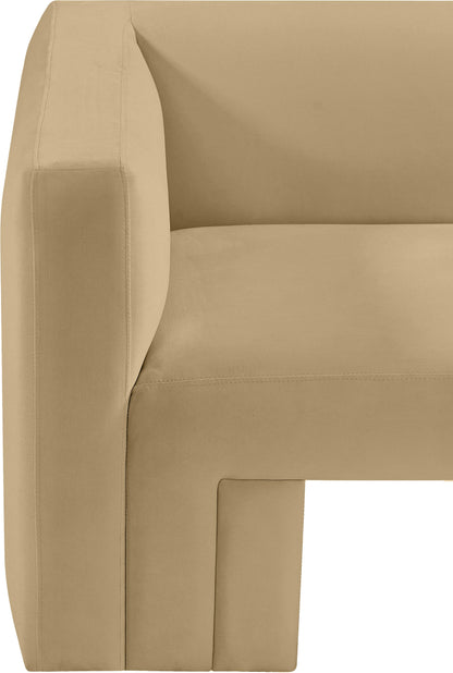 Woodford Camel Velvet Loveseat L