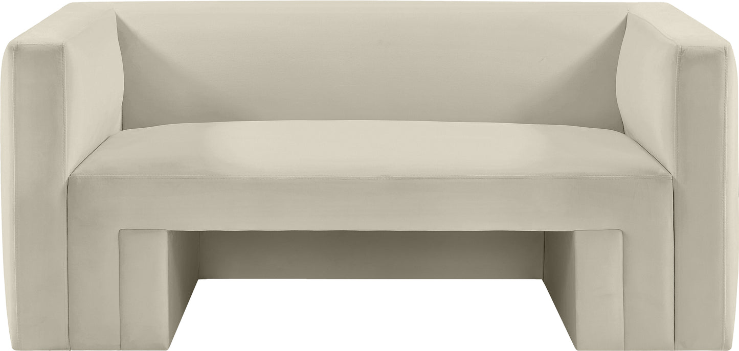 woodford cream velvet loveseat l