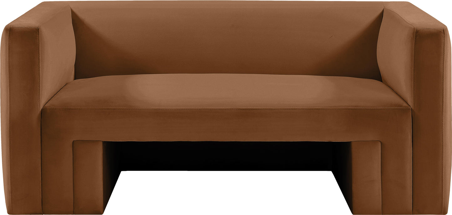 woodford saddle velvet loveseat l