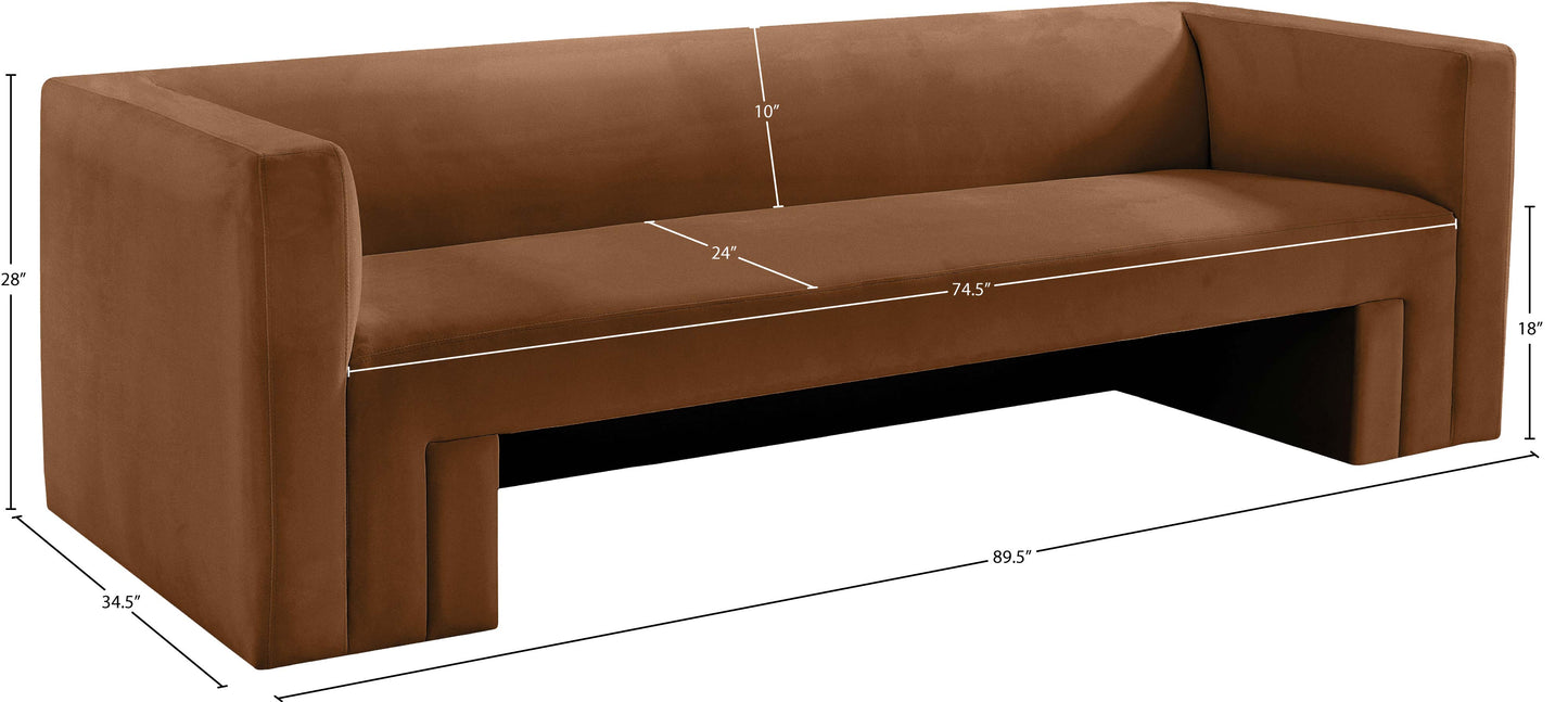 woodford saddle velvet sofa s