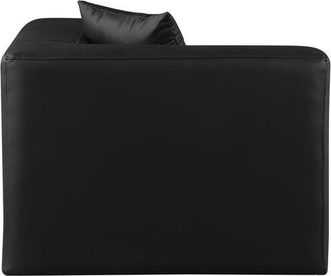Crescent Black Faux Leather Corner Chair Corner