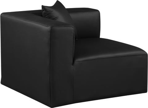 Crescent Black Faux Leather Corner Chair Corner
