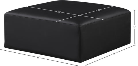 Crescent Black Faux Leather Ottoman Ott
