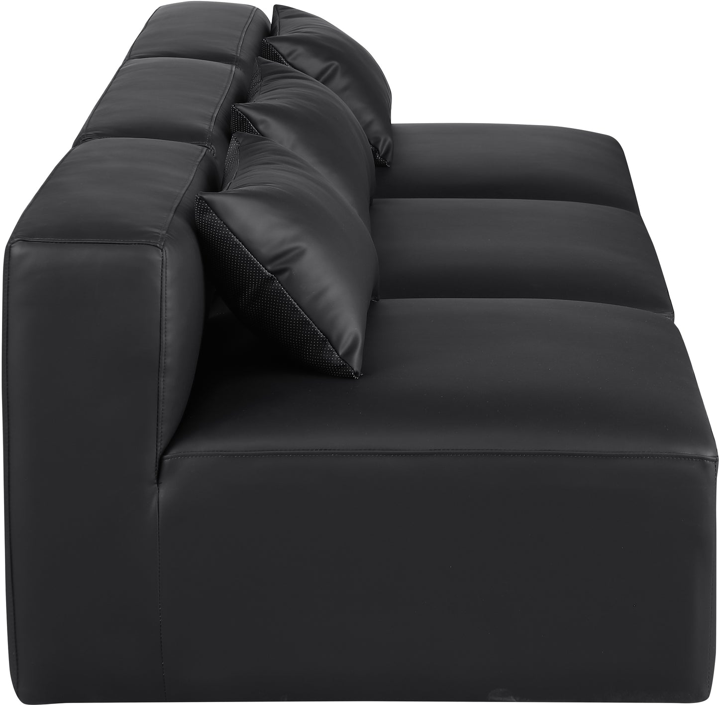 crescent black faux leather modular sofa s108a