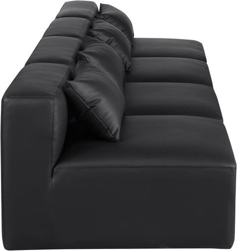 Crescent Black Faux Leather Modular Sofa S144A