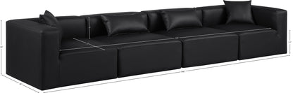 Crescent Black Faux Leather Modular Sofa S144B