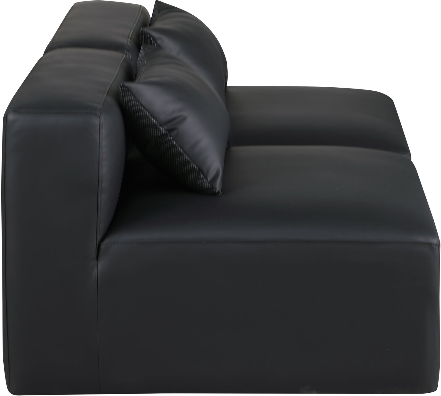 crescent black faux leather modular sofa s72a