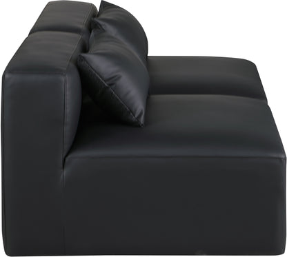 Crescent Black Faux Leather Modular Sofa S72A