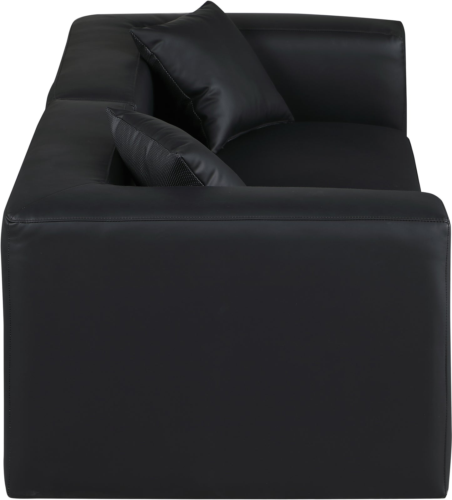 crescent black faux leather modular sofa s72b