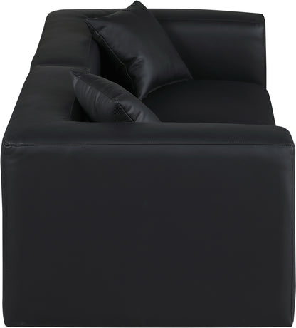 Crescent Black Faux Leather Modular Sofa S72B