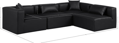 Crescent Black Faux Leather Modular Sectional Sec4B