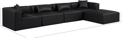 Crescent Black Faux Leather Modular Sectional Sec5A