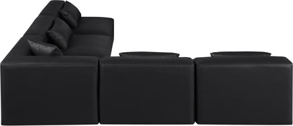 Crescent Black Faux Leather Modular Sectional Sec5B