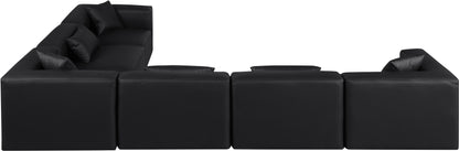 Crescent Black Faux Leather Modular Sectional Sec6A